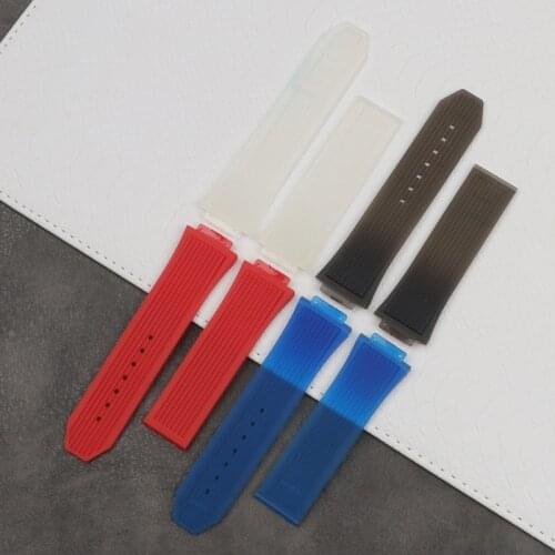 27*17mm Soft Rubber Silicone transparent Watchband for Hublot strap for Big Bang belt watch band Bracelet logo on