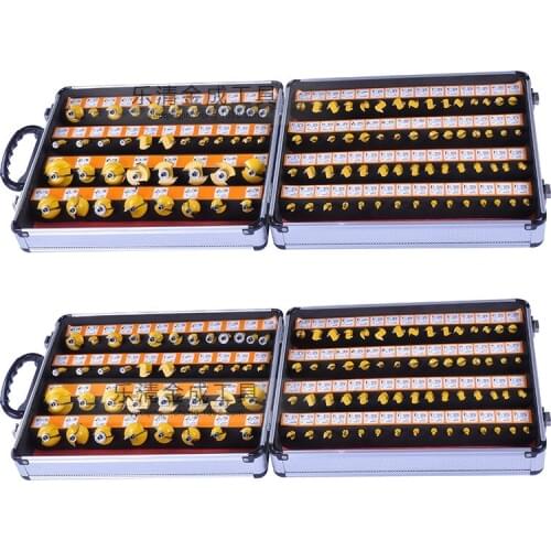 100PCS 1/4" Shank Tungsten Carbide Router Bit Set Wood Woodworking Cutter Trimming Knife Forming Milling w/ Wood Case box