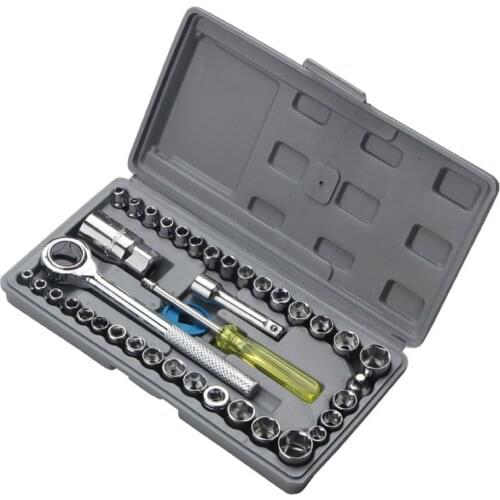 Car Repair Hand Tool Set 40PCS 3/8 Inch Ratchet Wrench Set Socket Wrench Combination Tool Set
