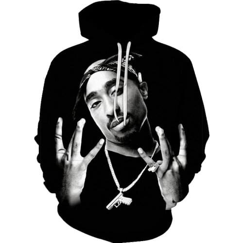 Pullover Hip Hop Rock Singer Men Women Sweatshirt Hoodies 3D Print Tupac Shakur Clothing Plus S-5XL