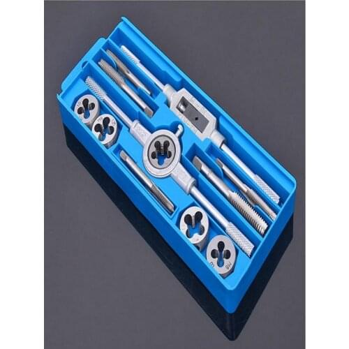 Free shipping of the most popular 12PCS/SET manual tap and die die wrench sets 1pc tap wrench 1pc die wrench 5pcs taps 5pcs dies