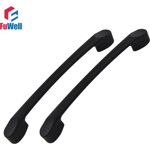 2pcs Black Handles for Furniture Zinc Alloy Handles Pull for Kitchen Cabinet Cupboard 128mm Hole Pitch Furniture Handle Grips