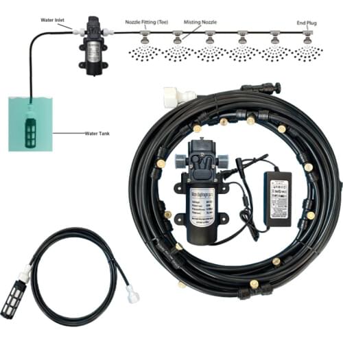 Garden Water Spray Nozzle Ectric Pump Misting Spray System Nebulizer For Flowers Plant Greenhouse Garden Irrigation 6M-18M