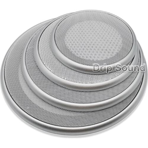 For 4"/5"/6.5"/8" inch Car Audio Speaker Conversion Net Cover Decorative Circle Metal Mesh Grille Protection #Silver+White