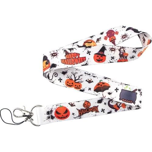 CA483 Halloween Pumpkin Lanyard Neck Strap Lanyard for key ID Card Phone Straps USB Badge holder Hang Rope Lariat Lanyards