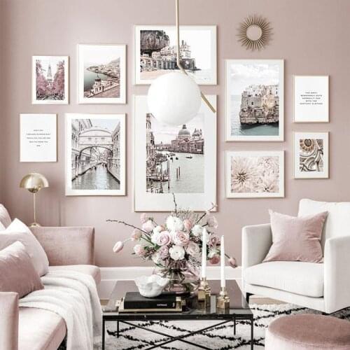 Nordic Seaside Scenery Canvas Painting Flower Landscape Wall Art Poster Scandinavian Print Modern Art Picture for Home Decor