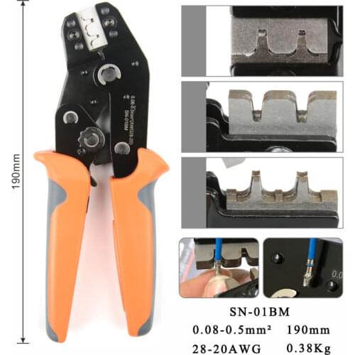 SN-01BM Crimping plier for Mini Connectors XH2.0mm XH2.54mm XH3.96mm Dupont D-Sub Terminals JST Pin Crimper for AWG28-20