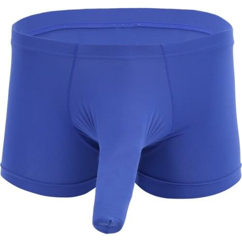 Men Briefs Boxer Shorts Panties Funny Party Sexy Lingerie with Closed Penis Sheath Underwear Homme Bulge Pouch Bikini Underpants