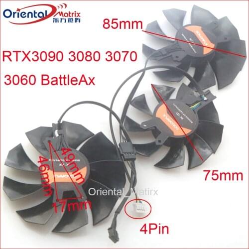 Free Shipping 3pcs/Lot 12V VGA Fan For COLORFUL RTX3090 3080 3070 3060 BattleAx Graphics Card Cooling Fan 4Wire 4Pin