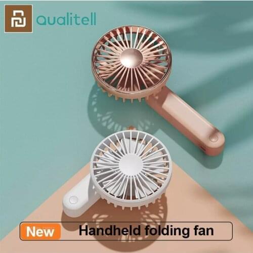 Youpin Qualitell Handheld Fold Fan Electric Portable Mini USB Rechargeable 3 wind speeds Desktop Handheld 2 in 1 fans