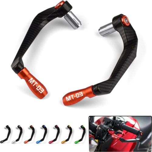 With MT-03 LOGO Motorcycle Accessories Lever Guards Falling Protection For Yamaha MT03 MT 03 2016 2017 2018 2019 2020 2021
