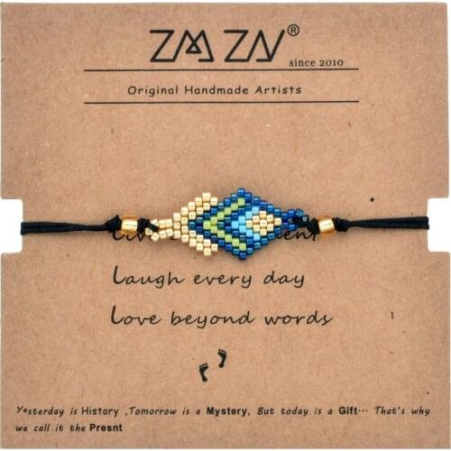 ZMZY Boho Multicolour MIYUKI Beads Bracelet & Bangle For Women Girls Adjustable Charm Bohemia Ethnic Hand Jewelry Gift