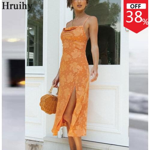 Suspender Women Clothing Thigh Slit Slim Sexy Party Dresses for Women Backless Fashion Sleeveless Printing Sukienka Damska