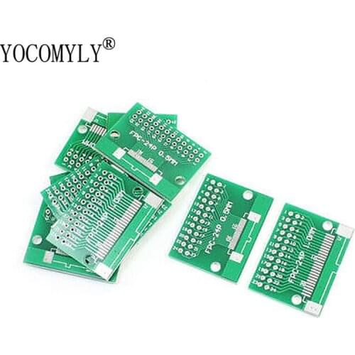 10Pcs FPC 24P 0.5mm 1mm to DIP24 2.54mm Pitch 2 Sides PCB Board Plate Adapter