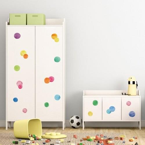 12pcs/set Water color Big Dots DIY Wall Sticker for Kids Room Bedroom Mural Decals Dorm Home Decoration Nursery Decor