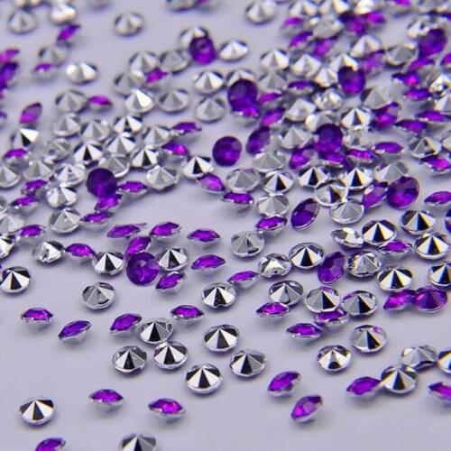1500Pcs/Lot 4.2mm(1/3CT) Acrylic Wedding Table Diamond Confetti Scatters Home Party Decoration Purple