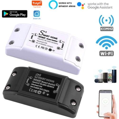 2 Pcs Tuya WiFi Smart Remote Switches Remote Voice Control Wireless DIY Light Controller Work With Alexa Google Home Auto Module