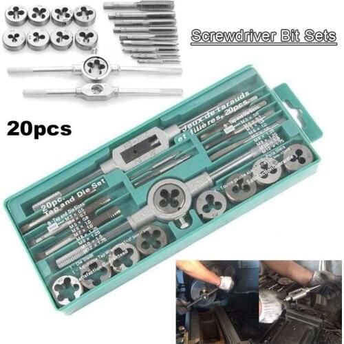 20 PCS Tap Wrench Metric Manual Screw Tap Screwdriver Bit Set Screw Thread Plugs Taps Hand Screw Taps And Die Set Tool