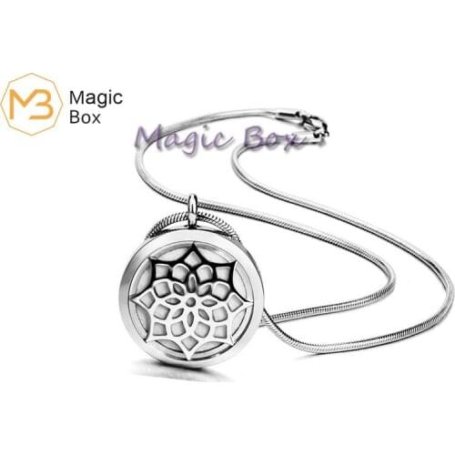 Aromatherapy Necklace Essential Oil Diffuser Steel Color Stainless Steel Pendant Perfume Fashion Simple Pendant Necklace Women