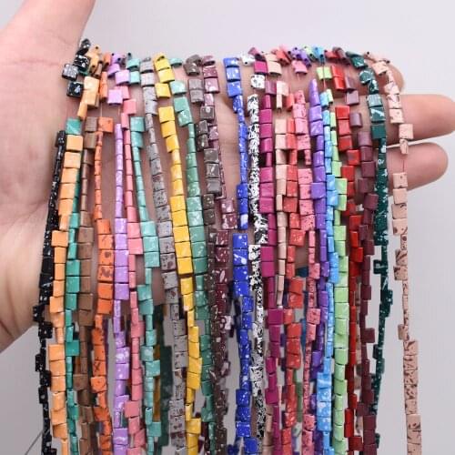 Shiny Smooth 5x2mm Two Holes Natural Stone Hematite Beads Speckle Rectangle Square Loose Beads For Jewelry Making Diy Bracelets