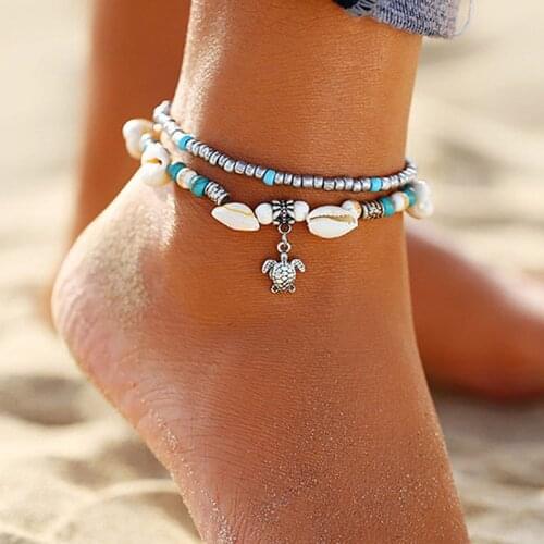 Bohemian Anklets Jewelry Sandals Women Bracelet Femme Beach Accessories Boho Foot Luxury Shell Wholesale Hotwife Charm Anklet