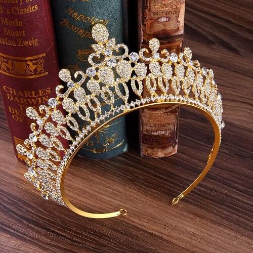 Bridal Baroque Big Crown Rhinestone Hair Accessories Queen Luxury Crown Wedding Headdress Accessories Headband