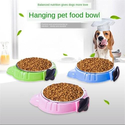 House Pet Dog Cat Food Water Bowl Hanging Cage Type Bowl Pets Dogs Cats Stainless Steel Detachable Food Feeders Water Bowl