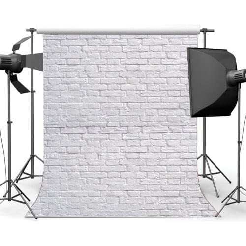 White Brick Backdrop Weathered Wallpaper Photography Background Kids Adults Happy Birthday Wedding Party Decoration Wallpaper