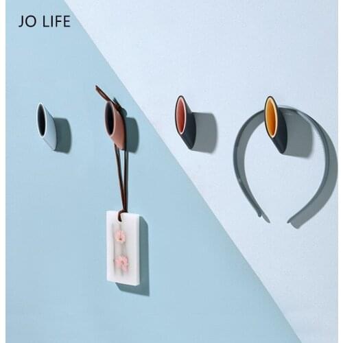 JO LIFE 4pcs/set Nordic INS Clothes Wall Stickers Hook Towel Rustproof Towel Kitchen Key Hanger