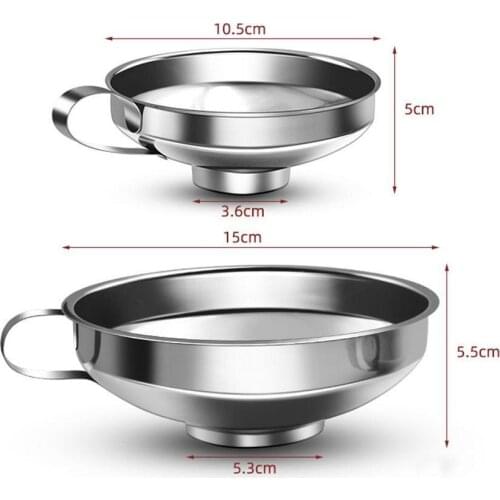 Canning Funnel Stainlesss Steel Wide Mouth Canning Funnel Hopper Filter Leak Wide-Mouth Can for Oil Wine Kitchen Cooking Tools