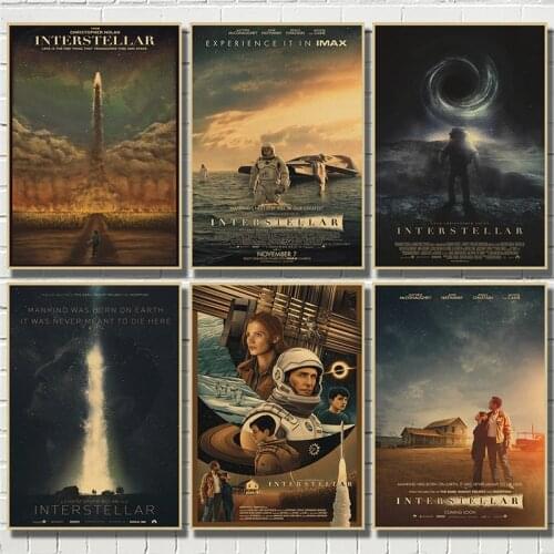 Interstellar poster Nolan McConaughey Vintage Poster Kraft Paper Wall Stickers For Home Living Room Bar Decoration