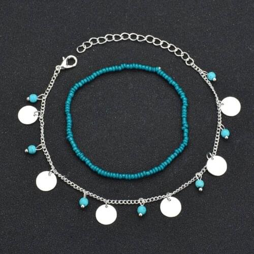 Fashion Summer Bracelet Foot Jewelry Bohemia Style Barefoot Tassel Round Bead Anklet Jewelry Gift for Women Girl
