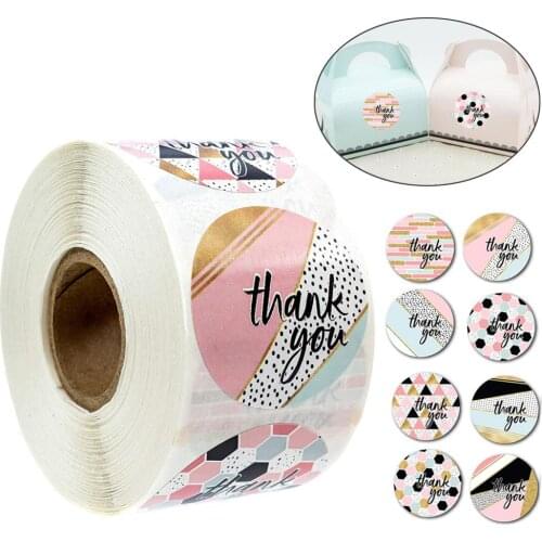 Label Stickers Foil Thank You Stickers 1'' 500pcs Taste Business Order Home Hand madeSticker Wedding Envelope Seals