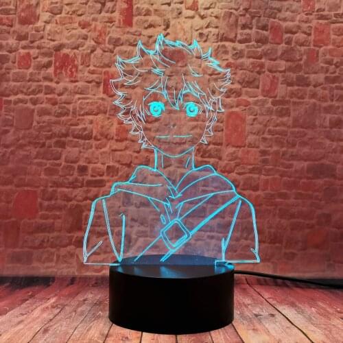 Haikyuu Anime Figuras 3D Illusion LED Desk Nightlight Colorful Changing Light Flashing Toys