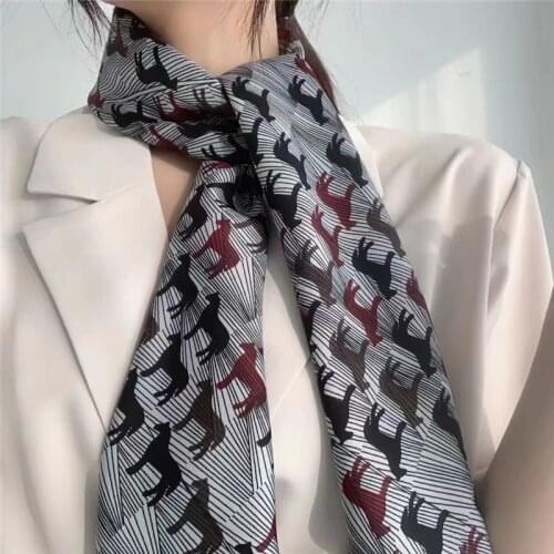 2021 New Designs Trendy Womens Silk Bandana Scarf 90cm Hijab Shawl Large Twill Turban Headband Scarf Shawl Womens Day Gift