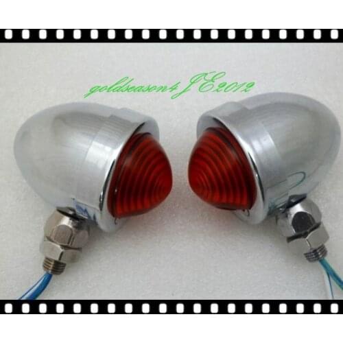 From aftermarket Chrome/Red TURN SIGNAL Bullet LIGHT fitting for Kawasaki Vulcan VN 750 800 900 1600 1700
