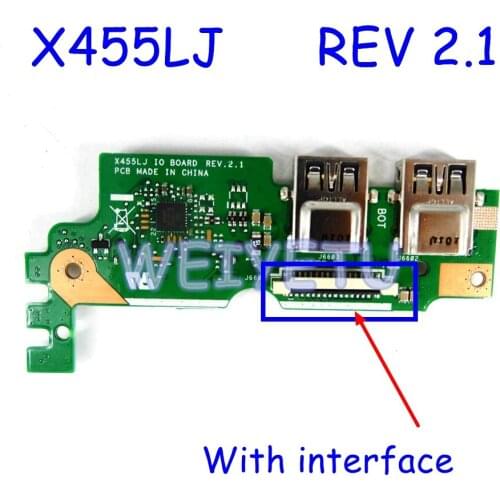 X455LJ IO Board REV2.1 For ASUS X455 X455L X455LJ X455LD X455LF A455L K455L USB AUDIO BOARD IO board Test well