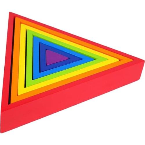 Educational Toy Building Blocks,Wooden Rainbow Developmental Toy,Motor Skills