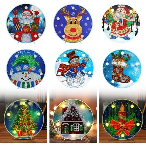 Christmas 5D DIY Special Shaped Diamond Painting LED Night Light for Kids Bedroom Christmas Home Decoration