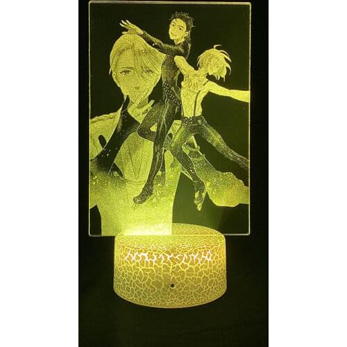 Yuri on Ice 3D Anime LED Night Light Fantasy Retro Picture Stylish Desk Lamp for Otaku Room Decoration Kids Cool Gift Lights