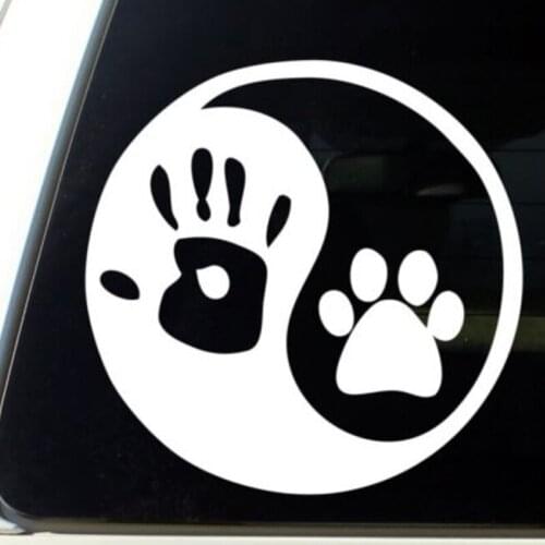 100 pieces / lot) Wholesale Human Hand Dog Paw Vinyl Decal Sticker For Car Body Laptop Decoration Creative Stikcers