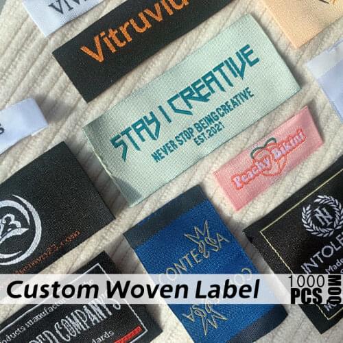 1000pcs Handmade Woven Labels For Clothing Care Label Personalized Logo Washable Garment Tags Sewing Accessorie 21082702