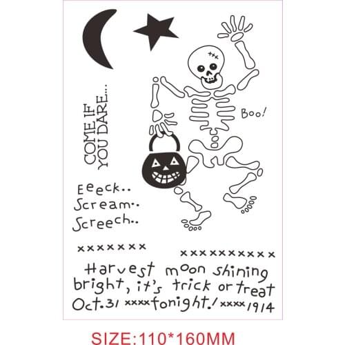 11*16 Halloween NEW 2019 Transparent Clear Stamps/Seal For DIY Scrapbooking Sweet Rubber Stamp Sentiment Photo Album Card Making