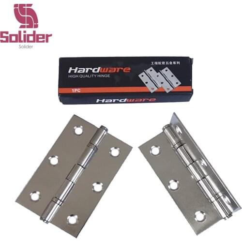 2Pcs 3 inch Stainless Steel Flat Hinges Door Connector Drawer Furniture Bookcase Window Cabinet Hinge