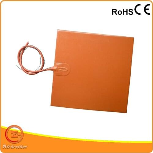 300x300mm 110 V 500W Silicone heating pad with Adhesive Back And100k Thermistor Heatbed