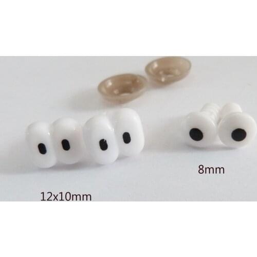 40pcs/lot 12x10mm/8mm white cartoon toy eyes plastic safety toy eyes & soft washer for kids handcraft findings