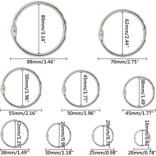 5/10/15/30PCS Album Metal Ring 20-88mm DIY Album Book Binder Open Office Binding Supplie Ring Circle Scrapbook Craft Loose-Leaf