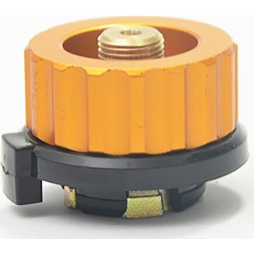 Outdoor Hiking Stove Burner Adapter Gas Cartridge Tank Adapter Split Type Copper Core Conversion Head with Self-closing Function