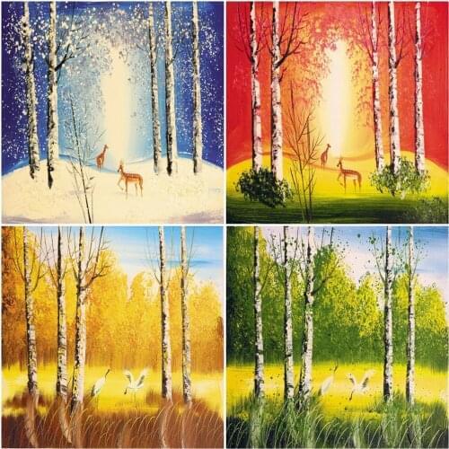 AZQSD 5D Diamond Painting New Arrivals Tree Full Square Drill Home Decoration Diamond Embroidery Sale Landscape Handmade Gift