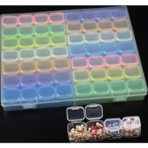 Diamond Painting Tool 56/28 Cells Plastic Storage Box Sticker Funnel Sets for Diamond Painting Accessories Container Holder Case